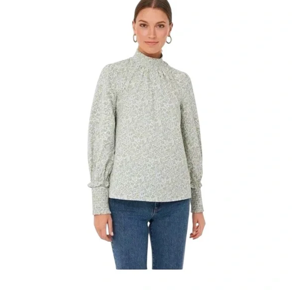 Tuckernuck Hyacinth House Sage Green Floral Blouse - Picture 9 of 9